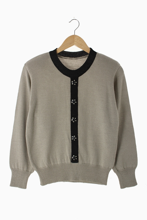 WOOL BUTTON POINT KNIT TOP 리가먼트